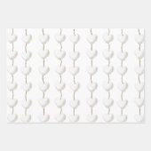 Feuille De Papier Cadeau Crème Blanc Beige Boho Hearts Fête des mariées (Devant 2)