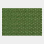 Feuille De Papier Cadeau Crème bleu vert rustique Pois et rayures (Devant 3)