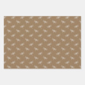 Feuille De Papier Cadeau Crème Brown libellules Coeurs Carreaux (Devant)