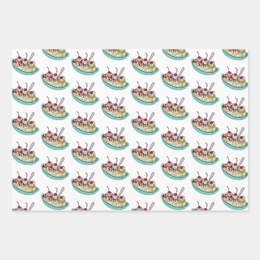 Feuille De Papier Cadeau Crème de glace à thème Anniversaire (Devant 2)