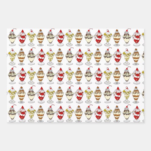 Feuille De Papier Cadeau Crème de glace à thème Anniversaire (Devant)