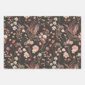 Feuille De Papier Cadeau Crème de Pêche Pastel douce Fleurs d'Aquarelle Rus (Devant 2)