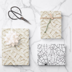 Feuille De Papier Cadeau Crème d'os Emballage de momie Toiles d'araignée Ha