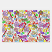 Feuille De Papier Cadeau Crème glacée, gâteau et bonbons Anniversaire (Devant 2)