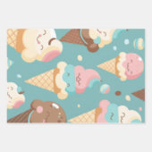 Feuille De Papier Cadeau Crème glacée très colorée (Devant 2)