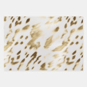 Feuille De Papier Cadeau Crème Gold Cowhide (Devant 3)