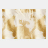 Feuille De Papier Cadeau Crème Gold Cowhide (Devant 2)