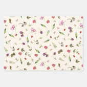 Feuille De Papier Cadeau Crème moderne tendance Insectes Fleurs sauvages de (Devant)