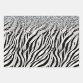 Feuille De Papier Cadeau Crème or Parties scintillant brillante Zebra Print (Devant)