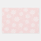 Feuille De Papier Cadeau Crème rose Paillée Stripes Snowflakes Noël (Devant 3)