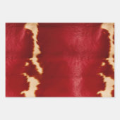 Feuille De Papier Cadeau Crème Rouge Or Occidental (Devant 3)