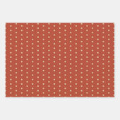 Feuille De Papier Cadeau Crème rouge vert rustique Pois et rayures (Devant 3)