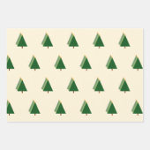 Feuille De Papier Cadeau Crème rouge vert sapin de Noël (Devant 3)