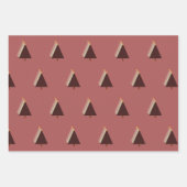 Feuille De Papier Cadeau Crème rouge vert sapin de Noël (Devant 2)