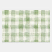 Feuille De Papier Cadeau Crème verte occidentale rayures plaid Noël (Devant 3)