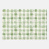 Feuille De Papier Cadeau Crème verte occidentale rayures plaid Noël (Devant)