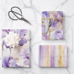 Feuille De Papier Cadeau Crème violet romantique Iris Fête des mariées flor<br><div class="desc">Crème violet romantique Iris Fête des mariées florale</div>