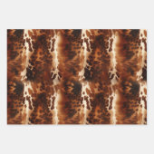 Feuille De Papier Cadeau Crème Western Cowboy Brown Noir Cowhide (Devant 3)