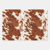 Feuille De Papier Cadeau Crème Western Cowboy Brown Noir Cowhide (Devant 2)