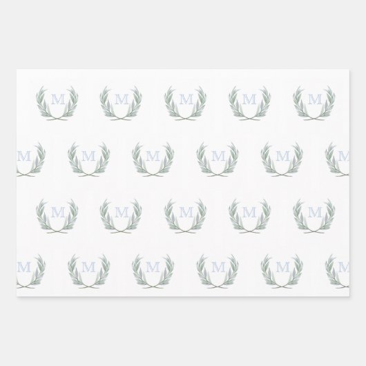 Feuille De Papier Cadeau Crest En vichy Laurel (Devant 2)