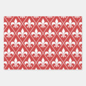 Feuille De Papier Cadeau Crimson Fleur de Lis (Devant 2)