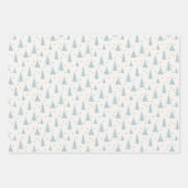 Feuille De Papier Cadeau Cristal nordique Cerf de Noël Turquoise (Devant 3)