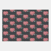 Feuille De Papier Cadeau Crochet de coeur Motif Crochetée Avec Amour (Devant)