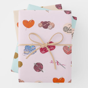 Feuille De Papier Cadeau Crochet Lover Yarn Balls et crochets Crochet