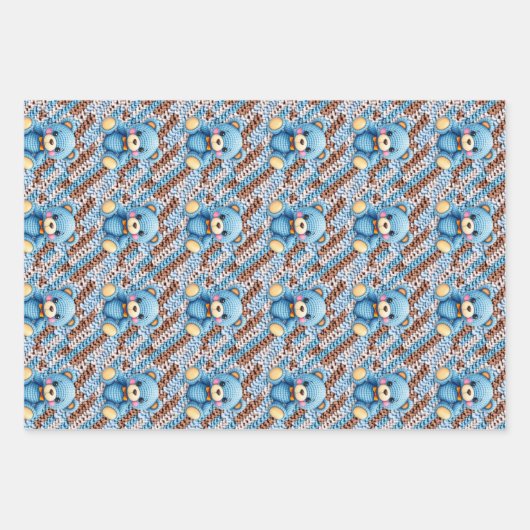 Feuille De Papier Cadeau Crochet Teddy Bear Baby Shower (Devant)