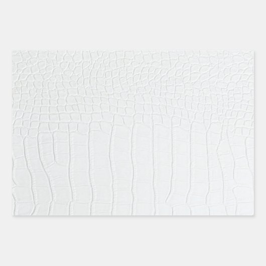 Feuille De Papier Cadeau Crocodile blanc - Impression (Devant)