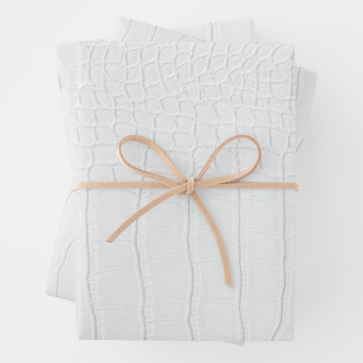 Feuille De Papier Cadeau Crocodile blanc - Impression (En situation)