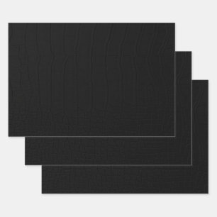 Feuille De Papier Cadeau Crocodile noir - Impression