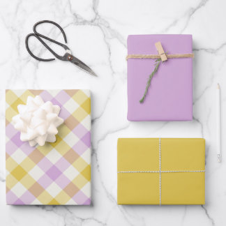 Feuille De Papier Cadeau Crocus Gingham