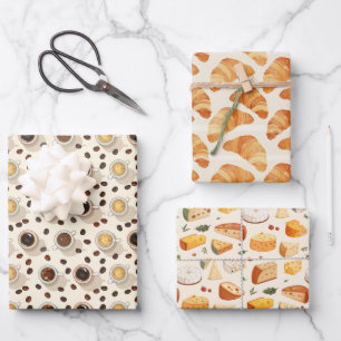 Feuille De Papier Cadeau Croissant au fromage Café France