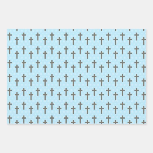 Feuille De Papier Cadeau Croix de l'Église du Baptême (Devant 2)