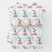 Feuille De Papier Cadeau Cross Country Holiday Runner Snowflake © (En situation)