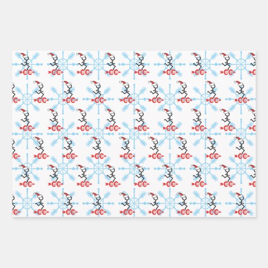 Feuille De Papier Cadeau Cross Country Holiday Runner Snowflake © (Devant)