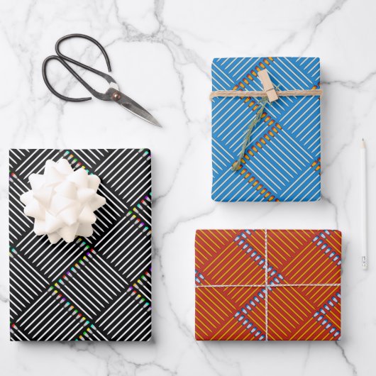 Feuille De Papier Cadeau Crosshatch (Recto)