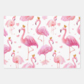 Feuille De Papier Cadeau Crowned Flamingo – Luxe Island Vibes (Devant 3)