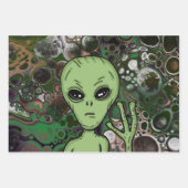 Feuille De Papier Cadeau Cryptozoologie Cryptids Big Foot Alien Mothman (Devant 3)