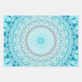 Feuille De Papier Cadeau Crystal Blue Floral Mandala (Devant 2)