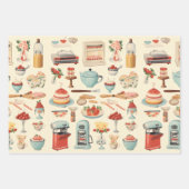 Feuille De Papier Cadeau Cuisine gâteaux et outils Rétro (Devant 2)