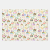 Feuille De Papier Cadeau Cupcake et Macaron enveloppement cadeau - ensemble (Devant)