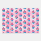 Feuille De Papier Cadeau Cupcake rose (Devant 2)