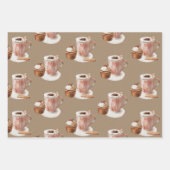 Feuille De Papier Cadeau Cupcakes Kraft rustique cacao & lattes (Devant 3)