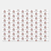 Feuille De Papier Cadeau Cupcakes rose et argent (Devant 2)