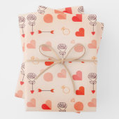 Feuille De Papier Cadeau Cupid arrow with hearts valentine (En situation)