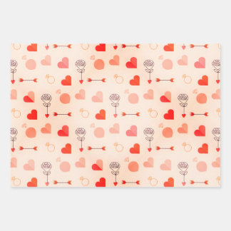 Feuille De Papier Cadeau Cupid arrow with hearts valentine