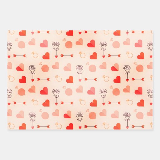 Feuille De Papier Cadeau Cupid arrow with hearts valentine (Devant)