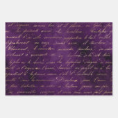 Feuille De Papier Cadeau Curseur or sur violet profond  (Devant 2)